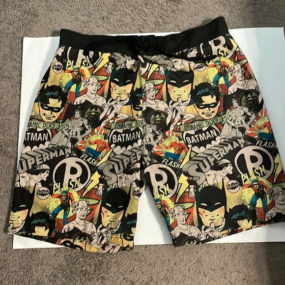 Batman Mens Bathing Suit Shorts 2xl Fit 